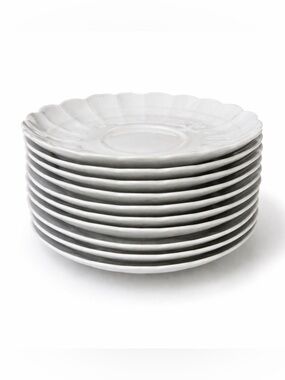 Kaiser Romantica All White Porcelain W. Germany Plate Set of 8